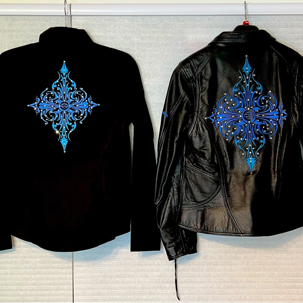 Ladies Harley jacket with matching shirt.